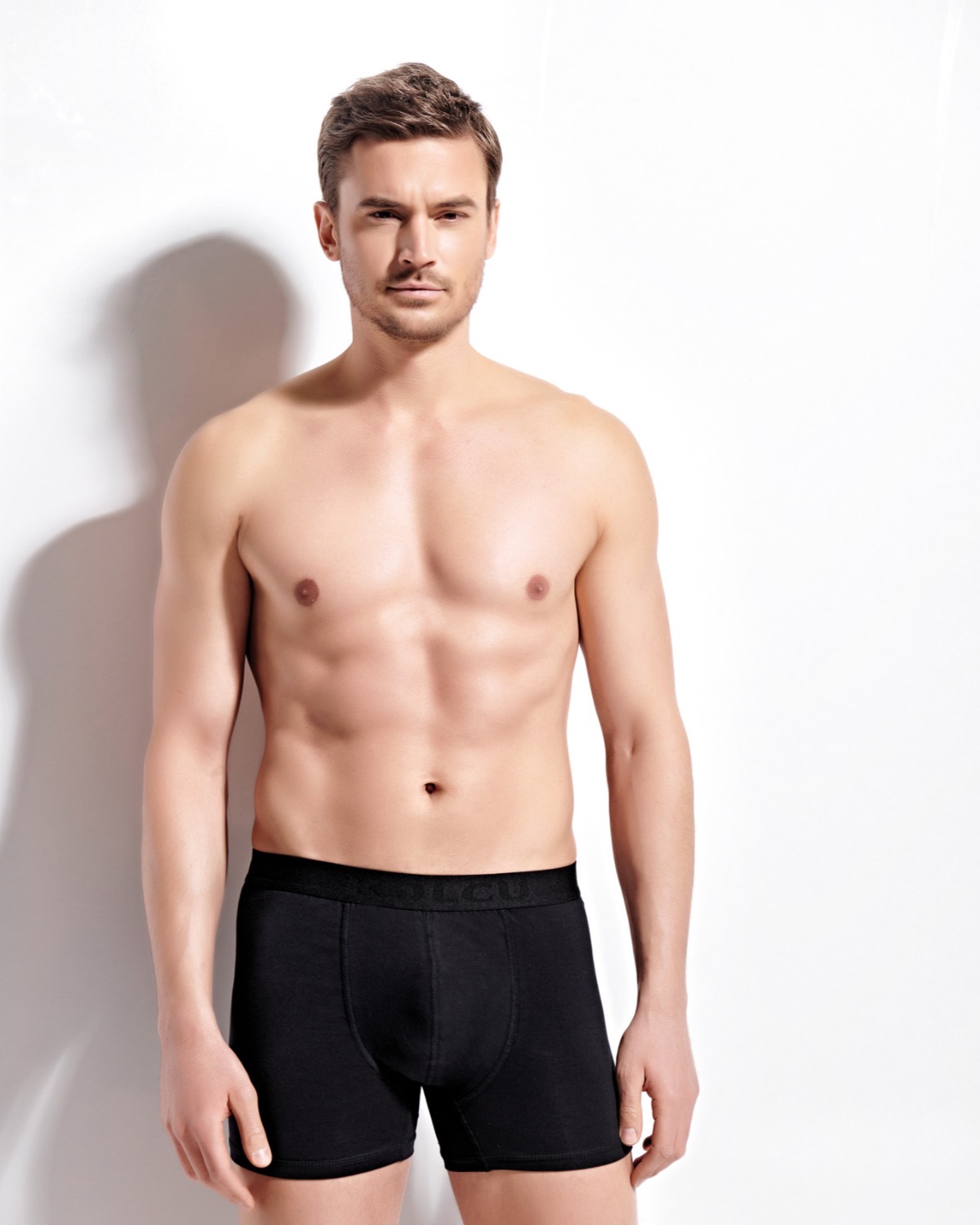 Erkek Siyah Likralı Boxer